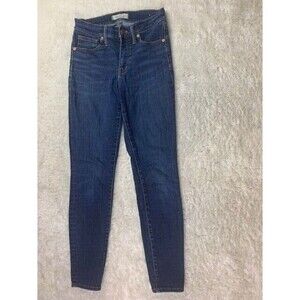 Madewell Size 25 Womens Jeans 9" High Rise Skinny Stretch Med Wash Mid Rise